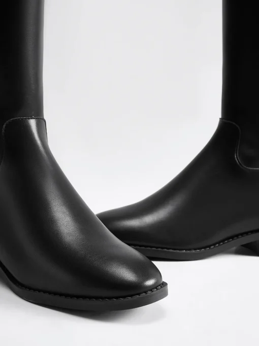 COMMENSE Shoes|Accessories^Belted Knee-High Knight Boots Black