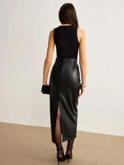 COMMENSE Black Dresses|Cocktail & Party Dresses^Belted Panel Tank Dress Black