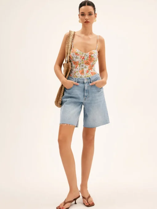 COMMENSE Swimwear|Tops^Blooming Floral One Piece Swimsuit Multicolor