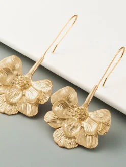 COMMENSE Earrings|Accessories^Blooming Flower Earnings Golden