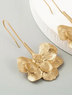 COMMENSE Earrings|Accessories^Blooming Flower Earnings Golden