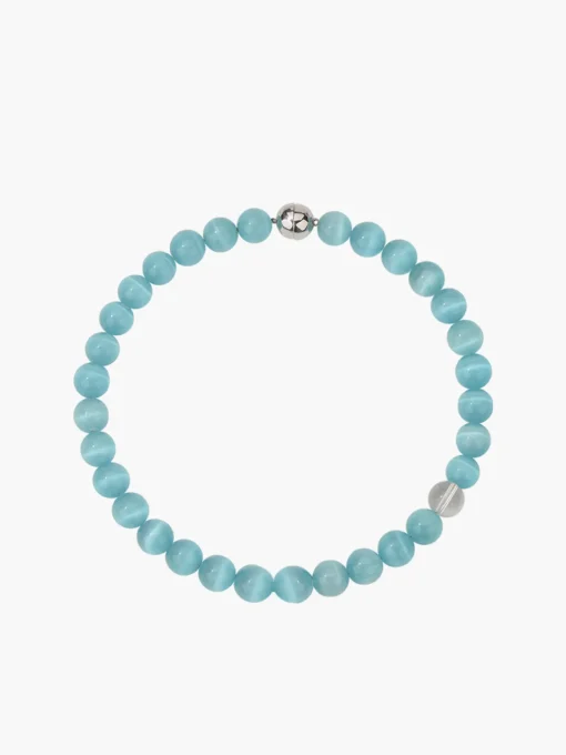 COMMENSE Necklaces|Accessories^Blue Cat Eye Stone Beaded Necklace LightBlue