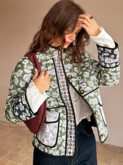 COMMENSE Outerwear|Coats^Boheme Flap Pockets Winter Coat Green