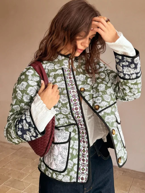 COMMENSE Outerwear|Coats^Boheme Flap Pockets Winter Coat Green