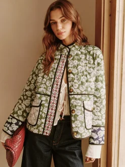 COMMENSE Outerwear|Coats^Boheme Flap Pockets Winter Coat Green
