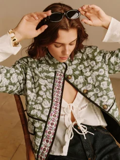 COMMENSE Outerwear|Coats^Boheme Flap Pockets Winter Coat Green