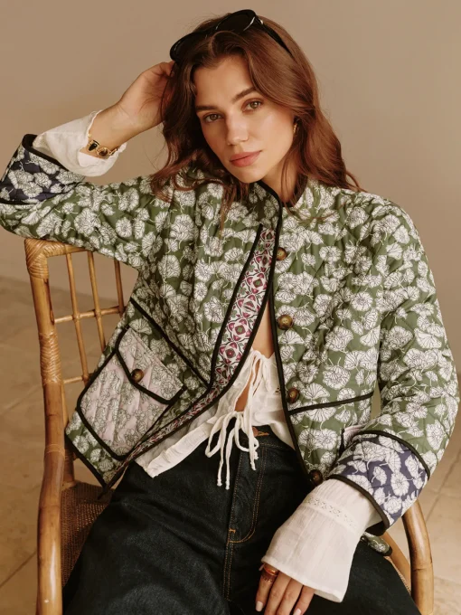 COMMENSE Outerwear|Coats^Boheme Flap Pockets Winter Coat Green