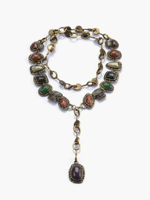 COMMENSE Necklaces|Accessories^Boheme Geometrical Stones Pendant Necklace Gold