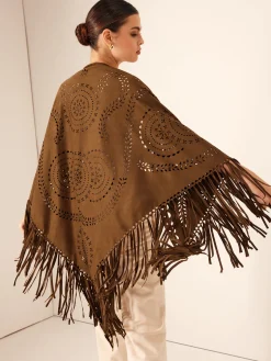 COMMENSE Outerwear^Boheme Hollow Tassel Shawl Brown
