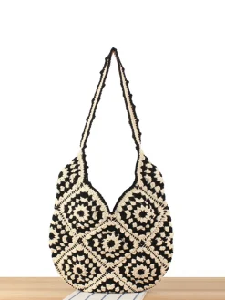 COMMENSE Bags|Accessories^Boheme Knitting Hobo Bag Khaki