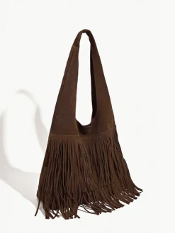 COMMENSE Bags|Accessories^Boheme Tassel Hobo Bag DarkBrown