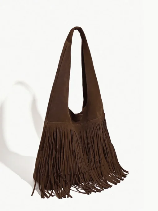 COMMENSE Bags|Accessories^Boheme Tassel Hobo Bag DarkBrown