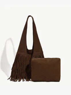 COMMENSE Bags|Accessories^Boheme Tassel Hobo Bag DarkBrown