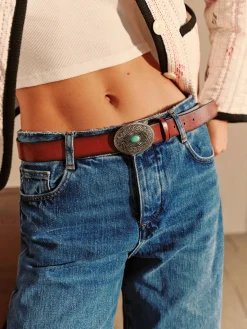 COMMENSE Belts & Chain|Accessories^Boheme Turquoise Buckle Belt Brown