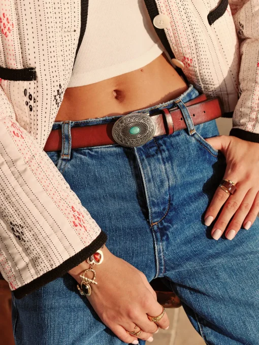 COMMENSE Belts & Chain|Accessories^Boheme Turquoise Buckle Belt Brown