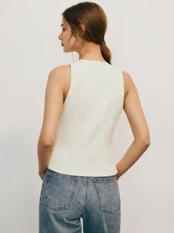 COMMENSE Tank Tops & Camis|Tops^Bow Tied Tank Top White