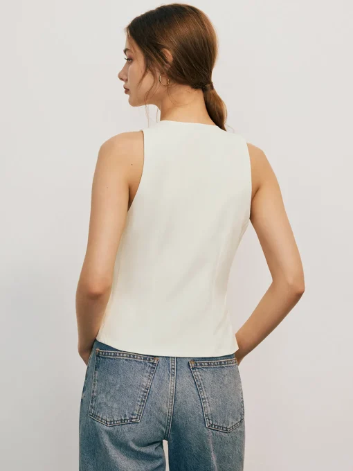 COMMENSE Tank Tops & Camis|Tops^Bow Tied Tank Top White