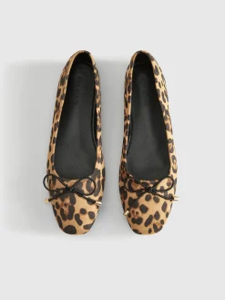 COMMENSE Accessories^Bow-Decor Leopard Printed Ballet Flats Brown