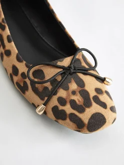 COMMENSE Accessories^Bow-Decor Leopard Printed Ballet Flats Brown