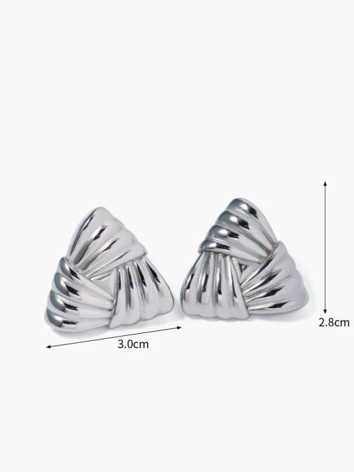 COMMENSE Earrings|Accessories^Braided Textured Triangle Earrings Golden