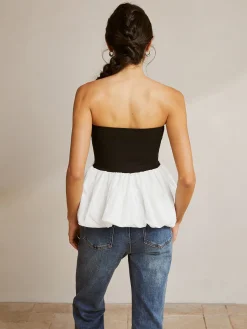 COMMENSE Tank Tops & Camis|Tops^Bubble Two-Tone Tube Top White