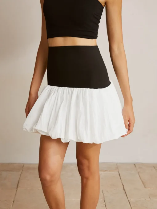COMMENSE Tank Tops & Camis|Tops^Bubble Two-Tone Tube Top White