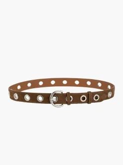 COMMENSE Belts & Chain|Accessories^Buckle Slim Suede Belt Brown