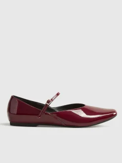 COMMENSE Shoes|Accessories^Buckle Strap Ballet Flats Burgundy