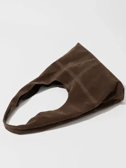 COMMENSE Bags|Accessories^Button Clasp Hobo Bag DarkBrown