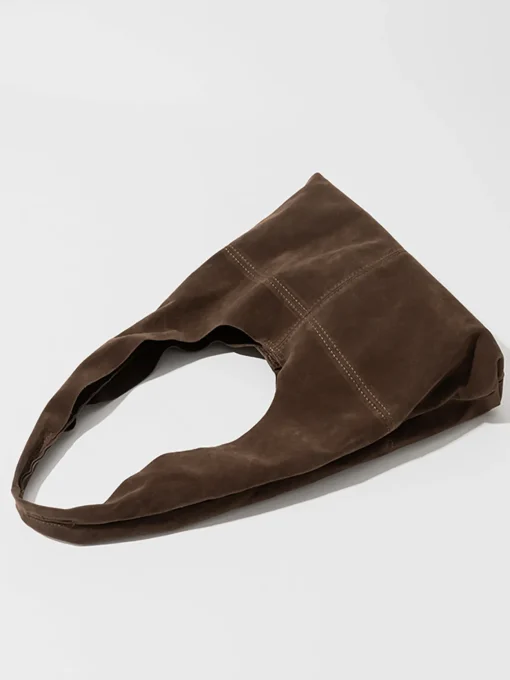 COMMENSE Bags|Accessories^Button Clasp Hobo Bag DarkBrown