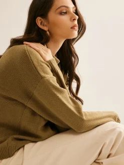 COMMENSE Cardigans|Sweaters & Cardigans^Button Down Pockets Cardigan Khaki