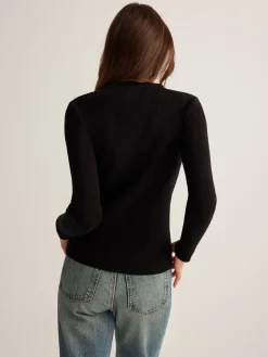 COMMENSE Sweater Tops|Sweaters & Cardigans^Button Down Skinny Knit Top Black