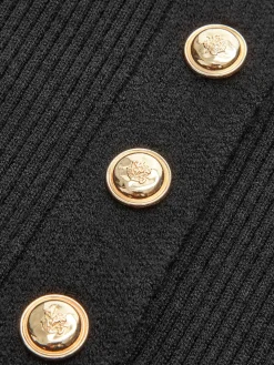 COMMENSE Sweater Tops|Sweaters & Cardigans^Button Down Skinny Knit Top Black