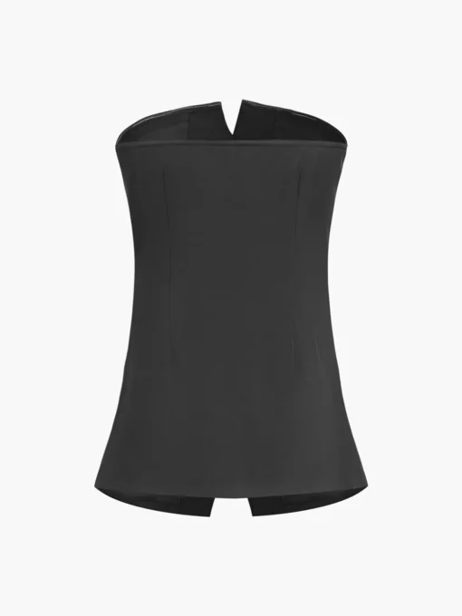 COMMENSE Tank Tops & Camis|Tops^Button Down Tube Top Black