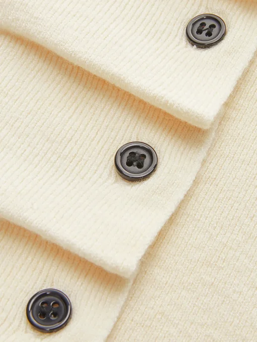 COMMENSE Sweater Tops|Sweaters & Cardigans^Button Pleated Split Knit Top DarkBrown
