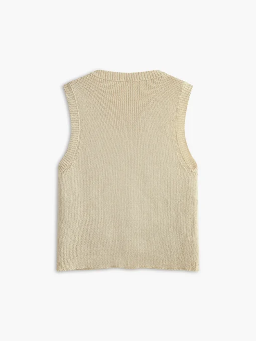 COMMENSE Sweater Vests|Sweaters & Cardigans^Button Pockets Sweater Vest White