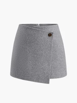 COMMENSE Skirts|Matching Sets^Button Tweed Warm Skirt Black
