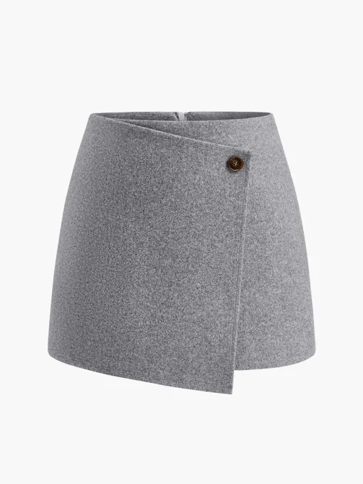 COMMENSE Skirts|Matching Sets^Button Tweed Warm Skirt Black