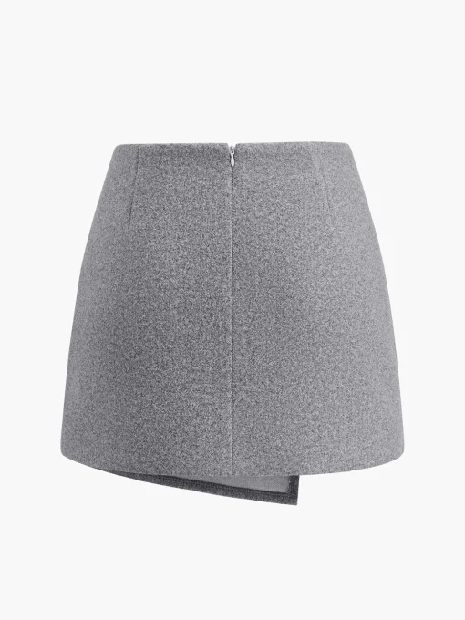 COMMENSE Skirts|Matching Sets^Button Tweed Warm Skirt Black