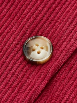 COMMENSE Skirts|Bottoms^Button-Decor Corduroy Zipper Skirt Red