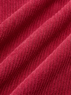 COMMENSE Skirts|Bottoms^Button-Decor Corduroy Zipper Skirt Red
