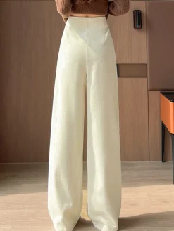 COMMENSE Pants|Bottoms^Casual Corduroy Pants Without Belt Off-White