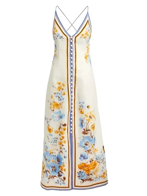 COMMENSE Dresses^Casual Floral Printed Halter Long Dress Multicolor