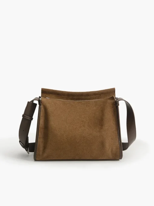COMMENSE Bags|Accessories^Causal Bucket Zipper Tote Bag DarkBrown