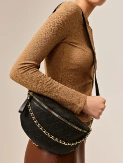 COMMENSE Bags|Accessories^Chain Decor Zipper Shoulder Bag Black