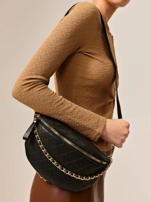 COMMENSE Bags|Accessories^Chain Decor Zipper Shoulder Bag Black
