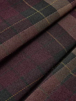 COMMENSE Skirts|Bottoms^Checked Zipper Mini Skirt Burgundy