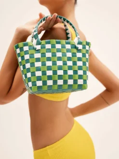 COMMENSE Bags|Accessories^Checkered Print Bucket Bag Green