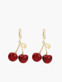 COMMENSE Earrings|Accessories^Cherry Stud Drop Earrings Burgundy