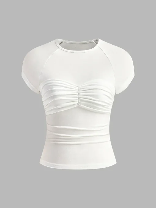 COMMENSE T-shirts|Tops^Cinch Sweetheart T-Shirt White